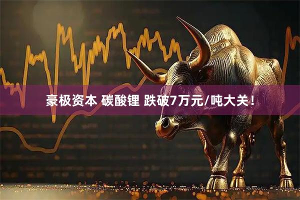 豪极资本 碳酸锂 跌破7万元/吨大关！