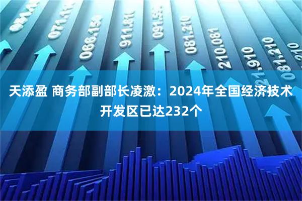 天添盈 商务部副部长凌激：2024年全国经济技术开发区已达232个
