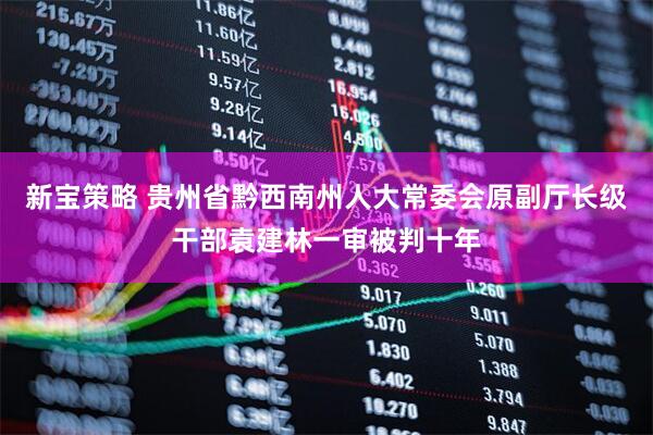 新宝策略 贵州省黔西南州人大常委会原副厅长级干部袁建林一审被判十年
