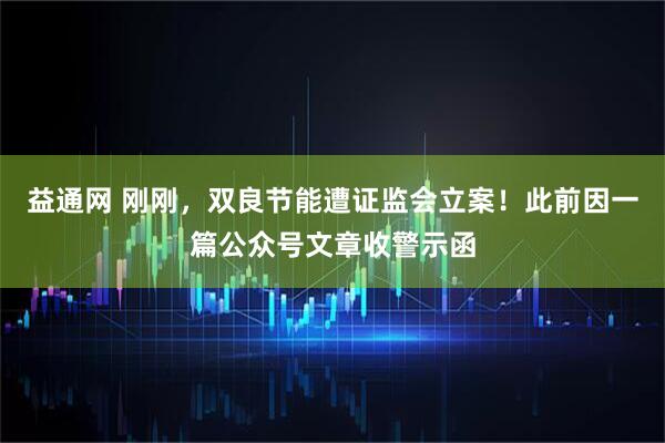 益通网 刚刚，双良节能遭证监会立案！此前因一篇公众号文章收警示函